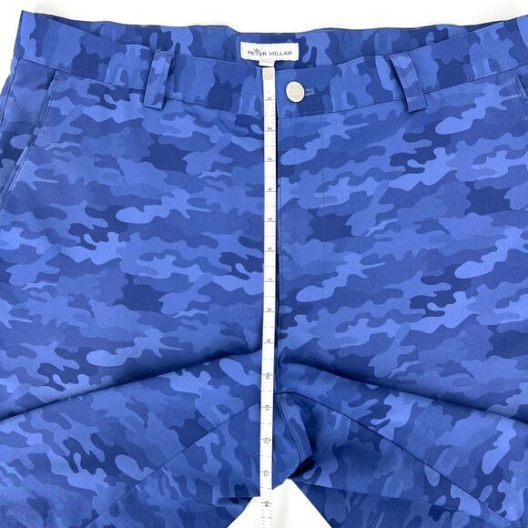 Peter Millar Blue Crown Sport Mens Camo Performance Stretch Golf Shorts Size 34 - Picture 4 of 10